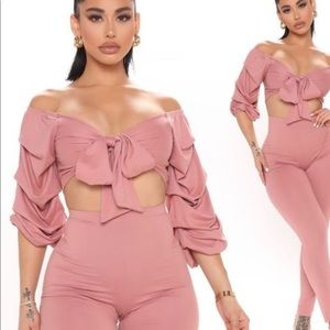 Tied To You Legging Set - Mauve